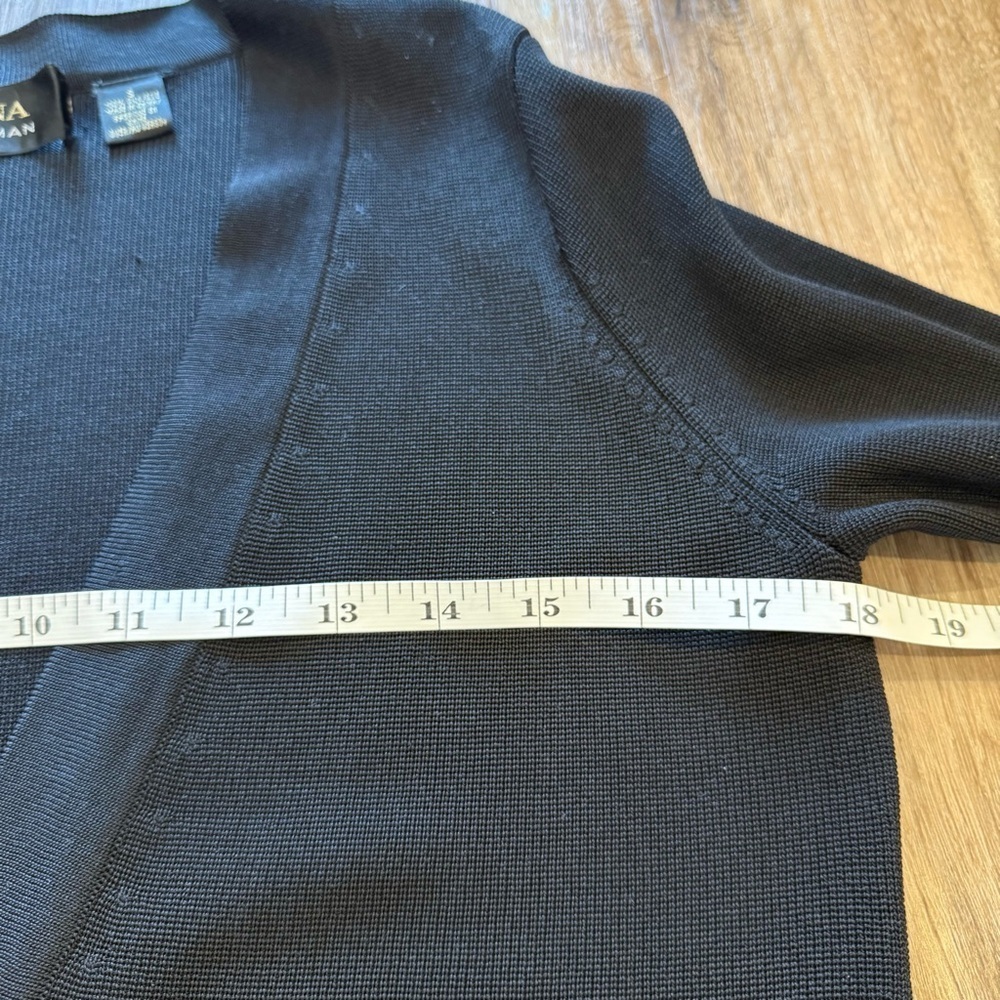 Dana Buchanan Silk Cardigan Women’s Small Black Minimalist Closet Staple Capsule - Picture 5 of 7
